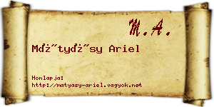 Mátyásy Ariel névjegykártya